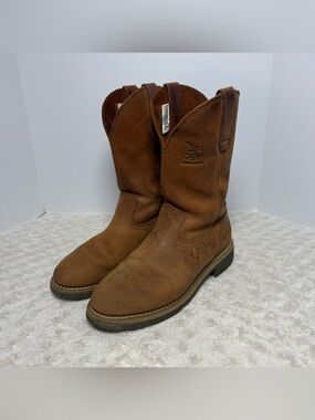Georgia Boot Brown Leather Pull-On Western Work Boots